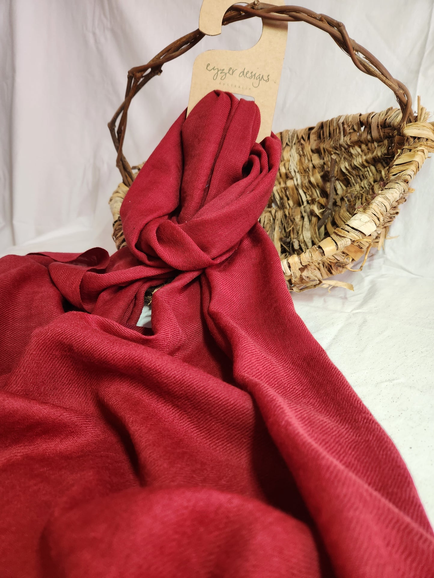 Wool Scarf - Natural Dyed - Maroon #62