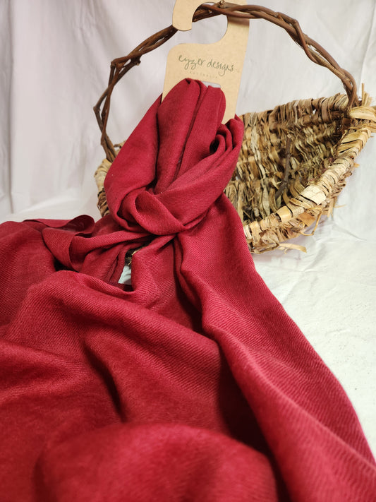 Wool Scarf - Natural Dyed - Maroon #62