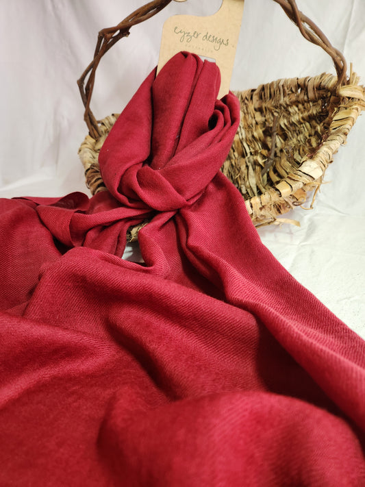 Wool Scarf - Natural Dyed - Maroon #62