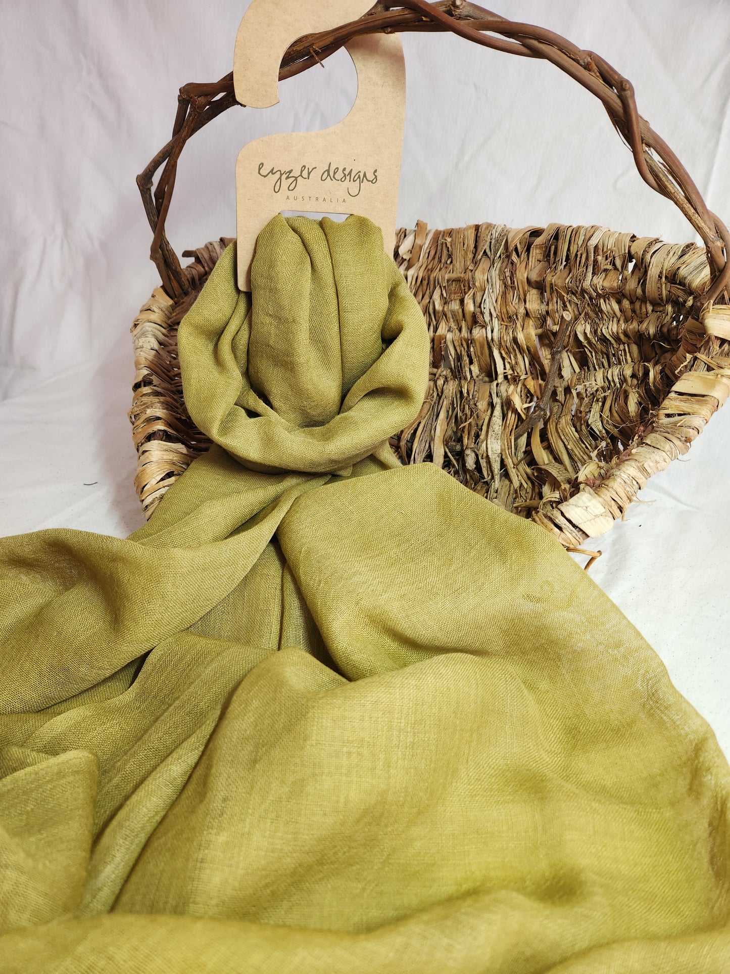 Wool Scarf - Natural Dyed - Soft Olive #63