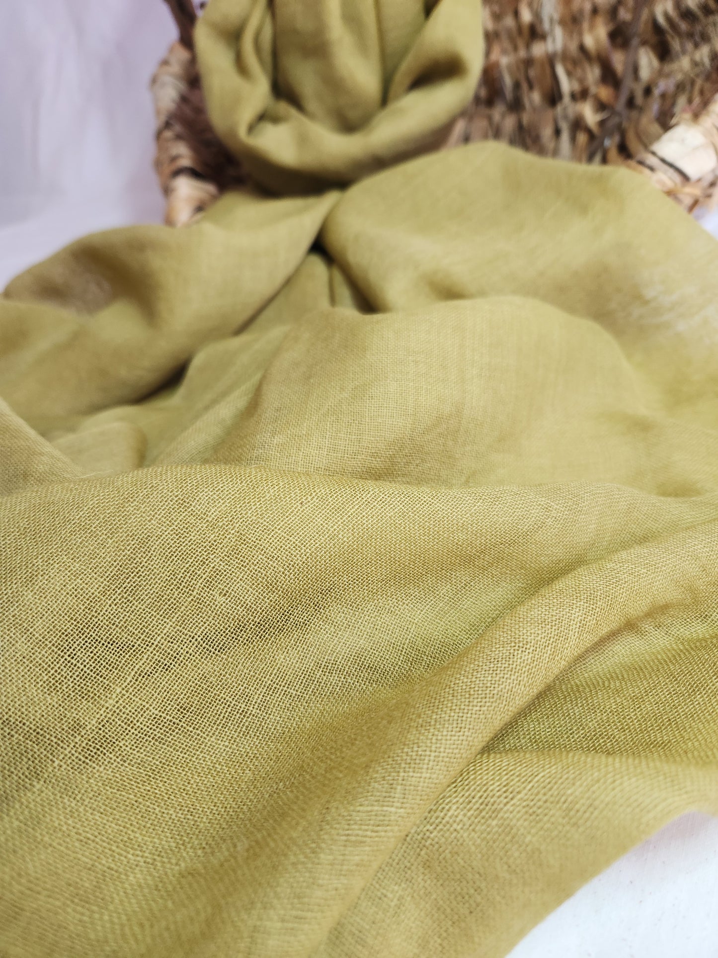 Wool Scarf - Natural Dyed - Soft Olive #63