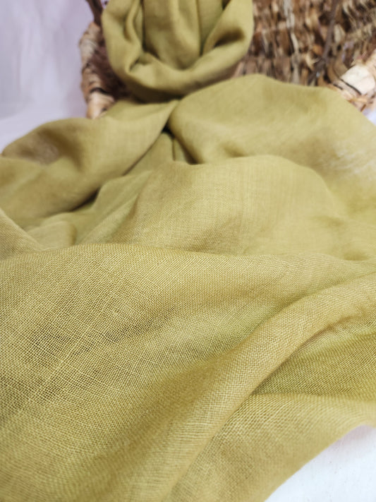 Wool Scarf - Natural Dyed - Soft Olive #63