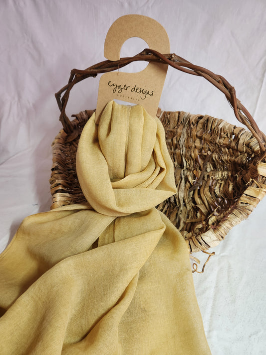 Light Honey - Natural Dyed - Wool Scarf #64