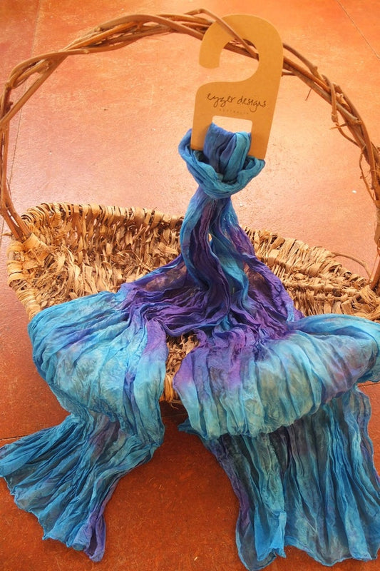 Distant Hills - Crinkle Silk Pongee Scarf