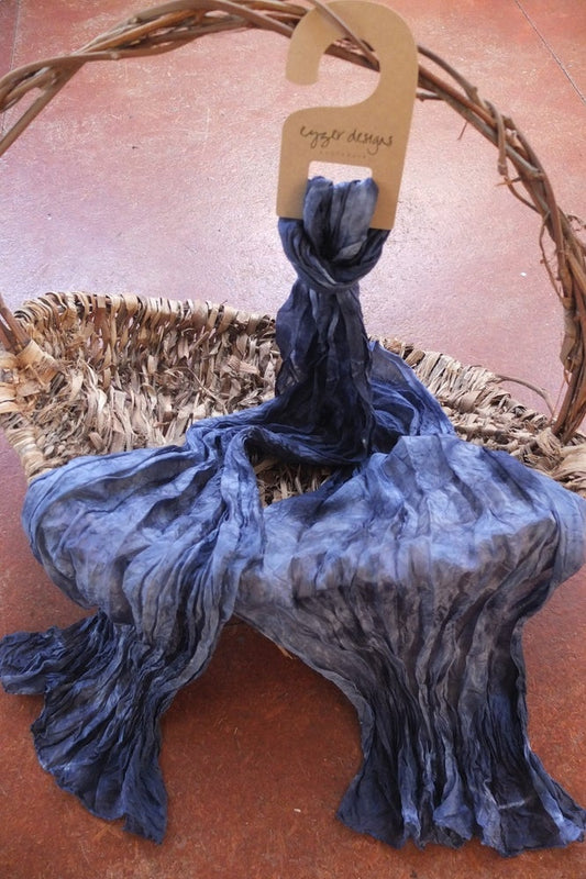 Granite - Crinkle Silk Pongee Scarf