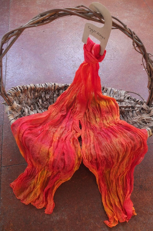 Sunset - Crinkle Silk Pongee Scarf