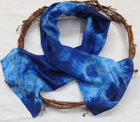 True Blue - Silk Habotai Scarf
