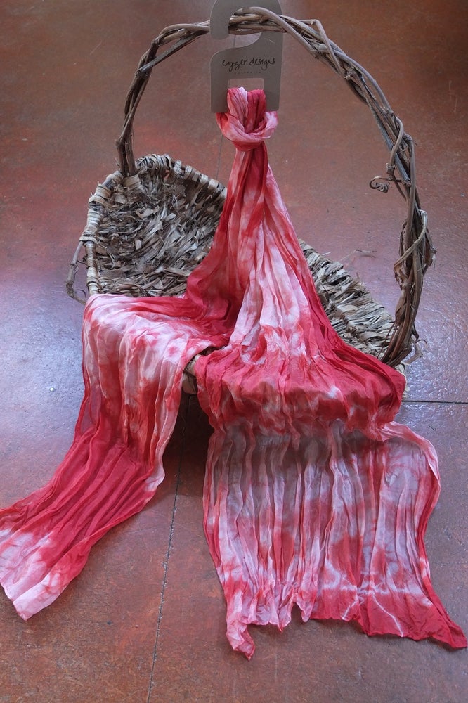 Waratah - Crinkle Silk Pongee Scarf